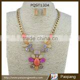 2016 Spring and Summer New Design White Diamond Necklace and Earring Jewelry Set thumbnail-4