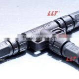 LLT Easy Installable M12 series T connector Outdoor lighting electrical Tee Connector