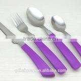 Artistic Design Plastic Handle Stainless Steel Cutlery Set For Kids KX-P015 thumbnail-3