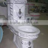 black & white marble toilet