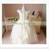 Fancy White Layered A-Line Scalloped Sleeveless Customized Vestidos Girl Dress for Wedding FG004 Flower-girl-dress-patterns thumbnail-2