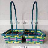 Easter/Spring Bamboo Basket With Handle thumbnail-1