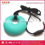 Food Grade Chewable Teething Necklace Silver Gemstone Pendant thumbnail-1