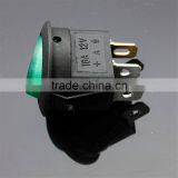 Green Neon 3 Pin 4.8mm Terminals 12V 16A Universal LED Illuminated Car Button Lights ON/OFF Round Rocker Switch Dash Boat Van thumbnail-5