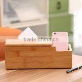 Custom Bamboo Wood Tissue Box Pen Holder,integrated Decorative Box thumbnail-1