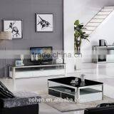 E2195 Royal Luxury Stoving Varnish Stainless Steel Tv-stand/cabinet/unit Design With Thick Marble Top thumbnail-1