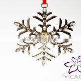 VICACCI 14K White Gold Plated Metal Xmas Snowflake Ornament With White Crystals From Swarovski thumbnail-2
