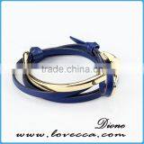 Fashion Jewelry Wholesale Leather Steel Anchor Hook Bracelet Men ,Custom Jewelry Leather Nautical Bracelet thumbnail-3
