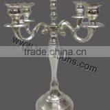 Silver Finish Aluminum Polish Five Arms Candelabra thumbnail-1