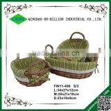 Sets Cheap Handmade Wicker Bread Basket With Liner thumbnail-1