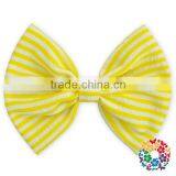 Fashion Hot Sale Blue White Stripe Seersucker Hair Bows 5" Boutique Hair Bows thumbnail-4