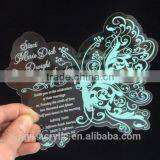 2016 Elegant New Style Clear Luxury Acrylic Laser Cut Wedding Invitation Card, Butterfly Wedding Invitation Card thumbnail-3