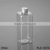 250ml Pet Bottle Silver Aluminum Cap Square Clear Water Plastic Bottle Cosmetic Packaging Factory Price Wholesale thumbnail-2