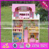 2016 Luxurious Children Big Wooden Dollhouse Kits W06A163-S thumbnail-6