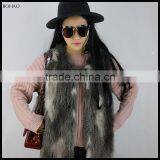 Women's Splicing Color New Autumn Winter Long Pattern Fake Fur Gilet thumbnail-2
