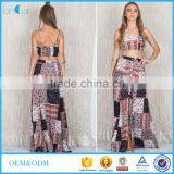 High Quality Printed Hippie African Print Skirts And Dress Kaftan Designs Two Piece Sets thumbnail-1