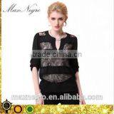 Simple Design Modern Long Sleeve Chiffon Model Blouse