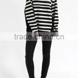 Oversized Loose Two Color Striped Sweatshirt,sweatshirt Extra Long thumbnail-2