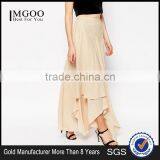 Women Summer Wear Beach Wear Asymmetrical Design Lvory Floaty Maxi Chiffon Skirt With Layers thumbnail-1