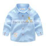 S33466W Full Sleeve Casual 3-8 Years Old Turn-down Collar White Blue Boys Blouses thumbnail-3