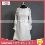 Long Sleeve Lace Applique Bridal Wedding Dress thumbnail-2