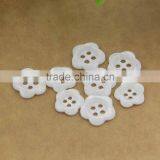 Resin Material Pearl White 2-Holes Flower Fancy Shirt Button For Ladies thumbnail-1