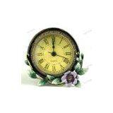 Home Decorated Clock With Flower thumbnail-1