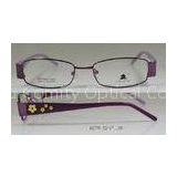 Purple Metal Optical Frames , Women\'s Rectangular Eyeglass Frames Full Rim