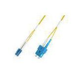 LC to SC Single-mode Duplex Fiber Optic Patch Cord, Fiber Jumper with Yellow Duplex Zip Cable