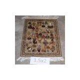 Hand Knotted Pure Silk Rugs in Size 1.5x2 thumbnail-3