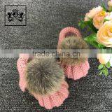 Arrival Winter Booties & Crib Shoes Fleece Bootie New Born With Rabbit Fur Ball thumbnail-5