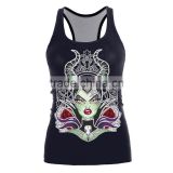 3D Black witch Print Women Ladies Sleeveless Vest Gothic Shirt