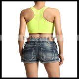 Plain Seamless Cropped TANK TOP Yoga Gym Active Sports Bra Yellow Color thumbnail-2