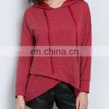 Autumn Fashion Women Irregular Hem Hoody Sweater Leisure Slim Hooded Sweatshirt thumbnail-1