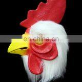 White Latex Rooster Adults Mad Chicken Cockerel Mask thumbnail-3