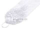 Grace Karin Womens 19" Lace Embellished Pleated Black And White Color Fingerless Gloves Bridal Wedding Gloves CL010471 thumbnail-4