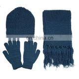 Custom Winter Hat Knitted Gloves 100%arcylic Scarf Set With Embroidery thumbnail-4