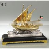 Handmade Modern Design 3d Metal Model Ship Gold Plated For Decoration Gifts