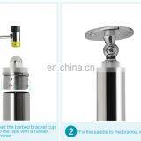 Stainless Steel Wall Mount Handrail Wall Mounted Adjustable Round Tube Support Glass Bracket thumbnail-6