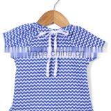 2016 Pictures of Girls Cotton Short Sleeves Chevron Tops With Headband thumbnail-3