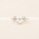 Gold Finger Ring Hot Selling Ladies Finger Double v Design Finger Ring thumbnail-4