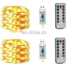 IP65 Colorful 8 Functions Remote Control Outdoor or Indoor Battery Led Copper String Light for Events Christmas Holiday Use thumbnail-3