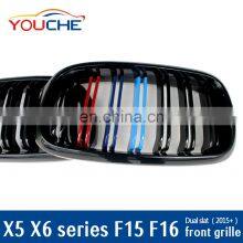 F15 F16 ABS Gloss M Color Car Auto Front Bumper Mesh Grille for BMW X Series X5 X6 2015+ thumbnail-4