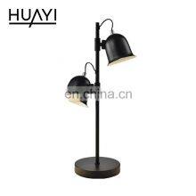 HUAYI Hot Selling Iron Lamp Body Double Light Indoor 10W Indoor Bedroom Office LED Table Lamp thumbnail-2