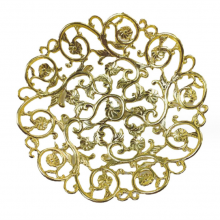 Wholesale Charger Plate Golden Egyptian Flower Hollow Out Plates Decorative Trays For Wedding thumbnail-2