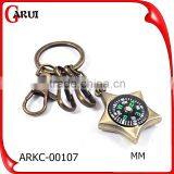 China Factory OEM Laser Logo Metal Compass Keychain thumbnail-2