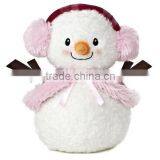 Bundled Up Snowlady Plush Toy/Funny SnowLay With Pink Earmuff/Soft Stuffed Toy Smiling Snowman thumbnail-1