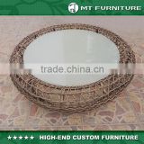 Outdoor Round Wicker Coffee Table