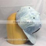 Wholesale 6 Panel Embroidery Caps Plain Snapback Hats Wash Denim Snapback Caps thumbnail-2