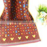 100% Cotton 4 Colors Brown Red Blue Yellow Dots Face Towel